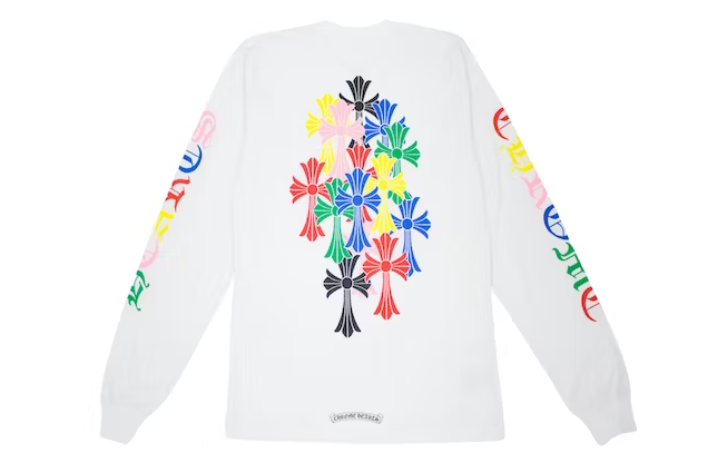 Chrome Hearts Multi Color Cross Cemetery L/S T-shirt White