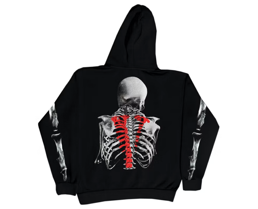 Vlone x Never Broke Again Bones Hoodie Black