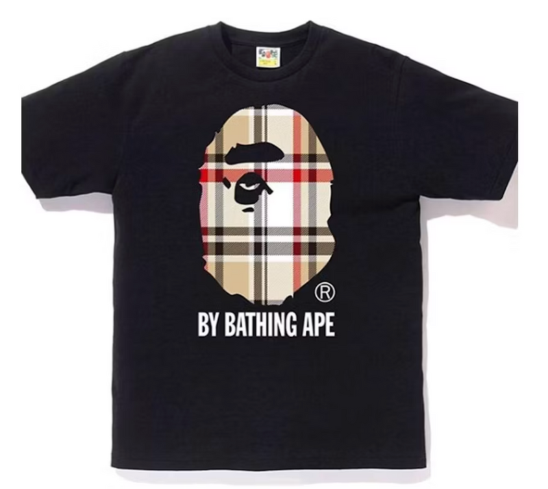 BAPE A Bathing Ape Check Tee Men's Black