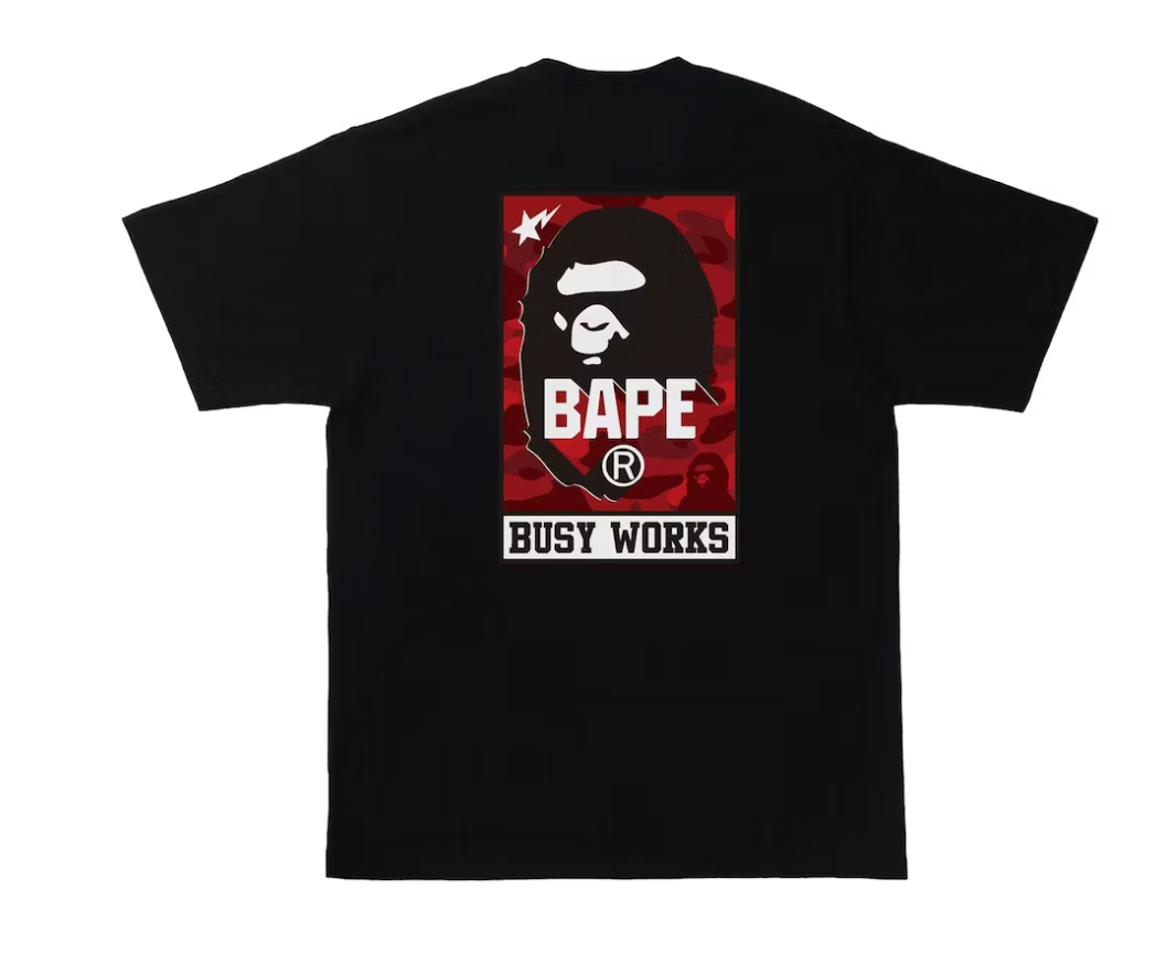 BAPE Color Camo BAPE Busy Works Tee Black/Red