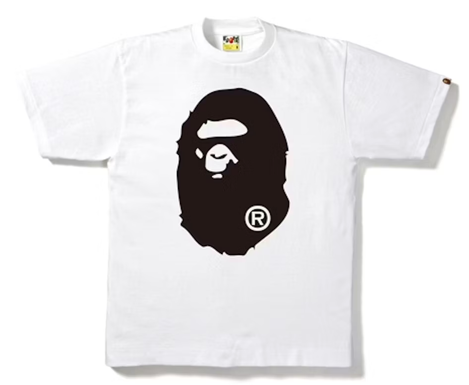 BAPE Bicolor Big Ape Head Tee White/Black