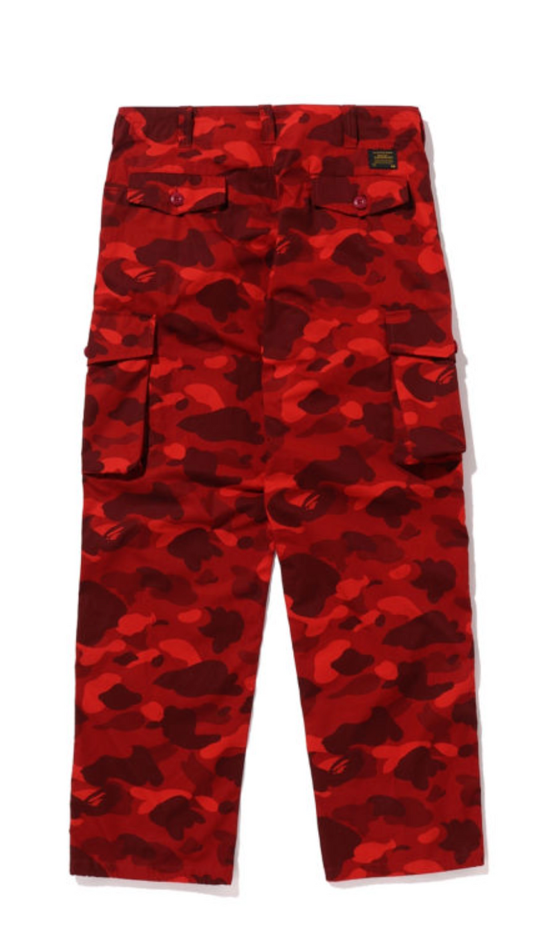 BAPE Color Camo 6 Pocket Pants RED