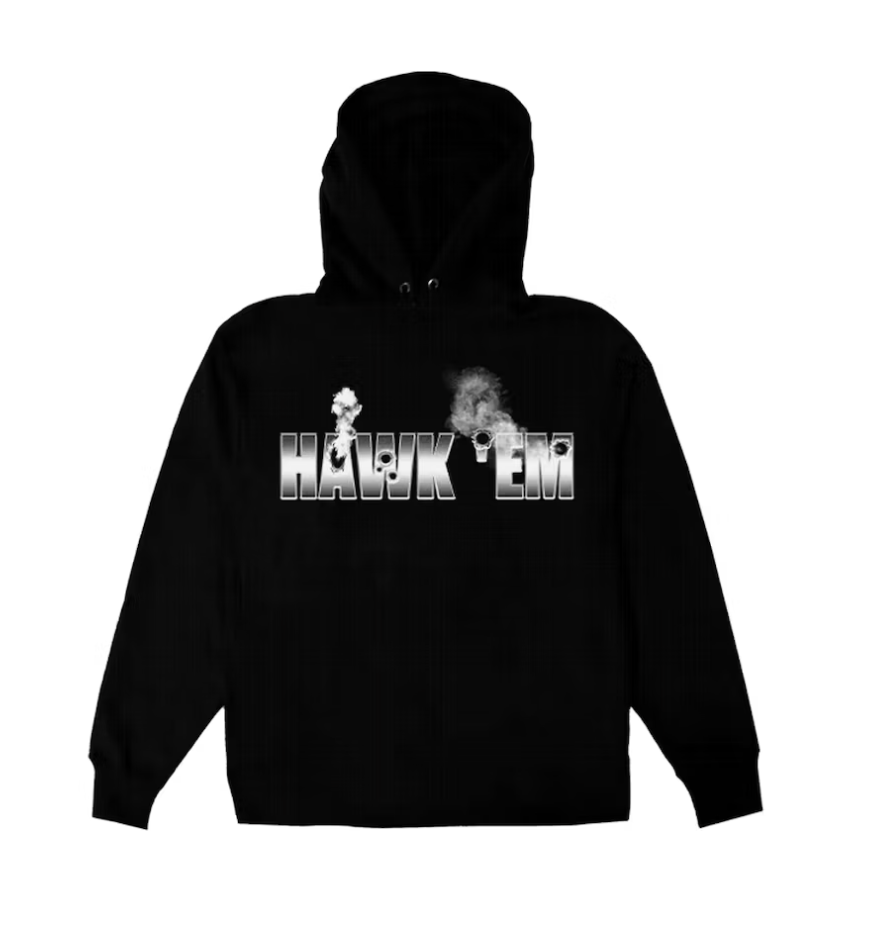 Pop Smoke x Vlone Hawk Em' Hoodie Black