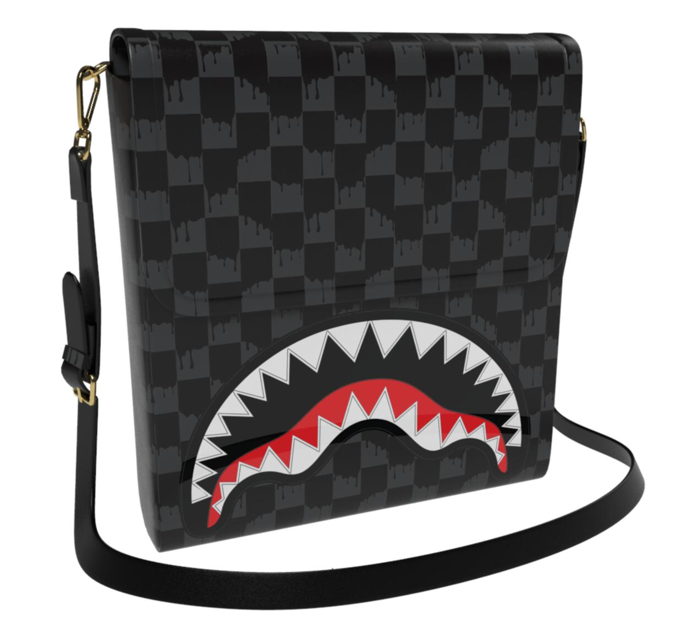 SPRAYGROUND DRIP CHECK SHARK MESSENGER SLING