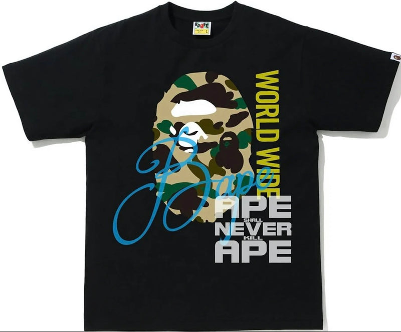 Bape World Gone Mad Tee Black/ Green