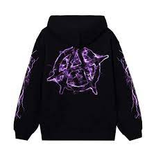 Revenge Purple Lighting Anarchy Hoodie Black