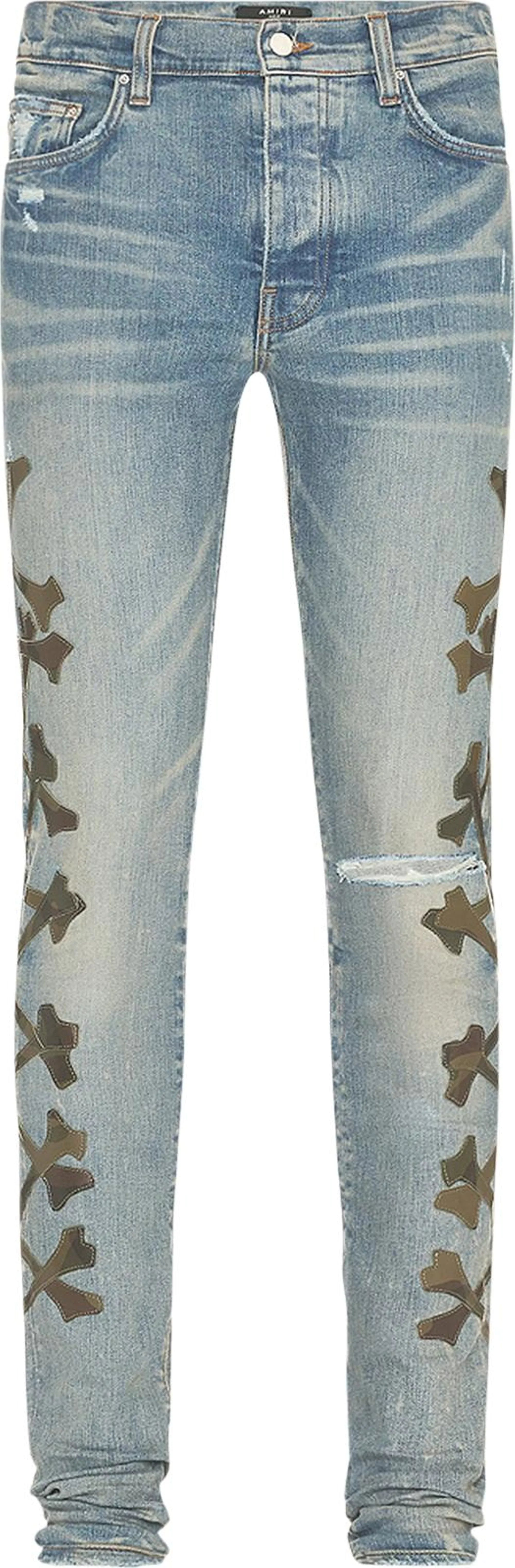 Amiri Camo Bones Jean 'Clay Indigo'